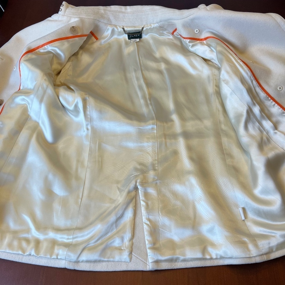 *FIRM PRICE* J. CREW CREAM WOOL PEA COAT - Picture 7 of 9